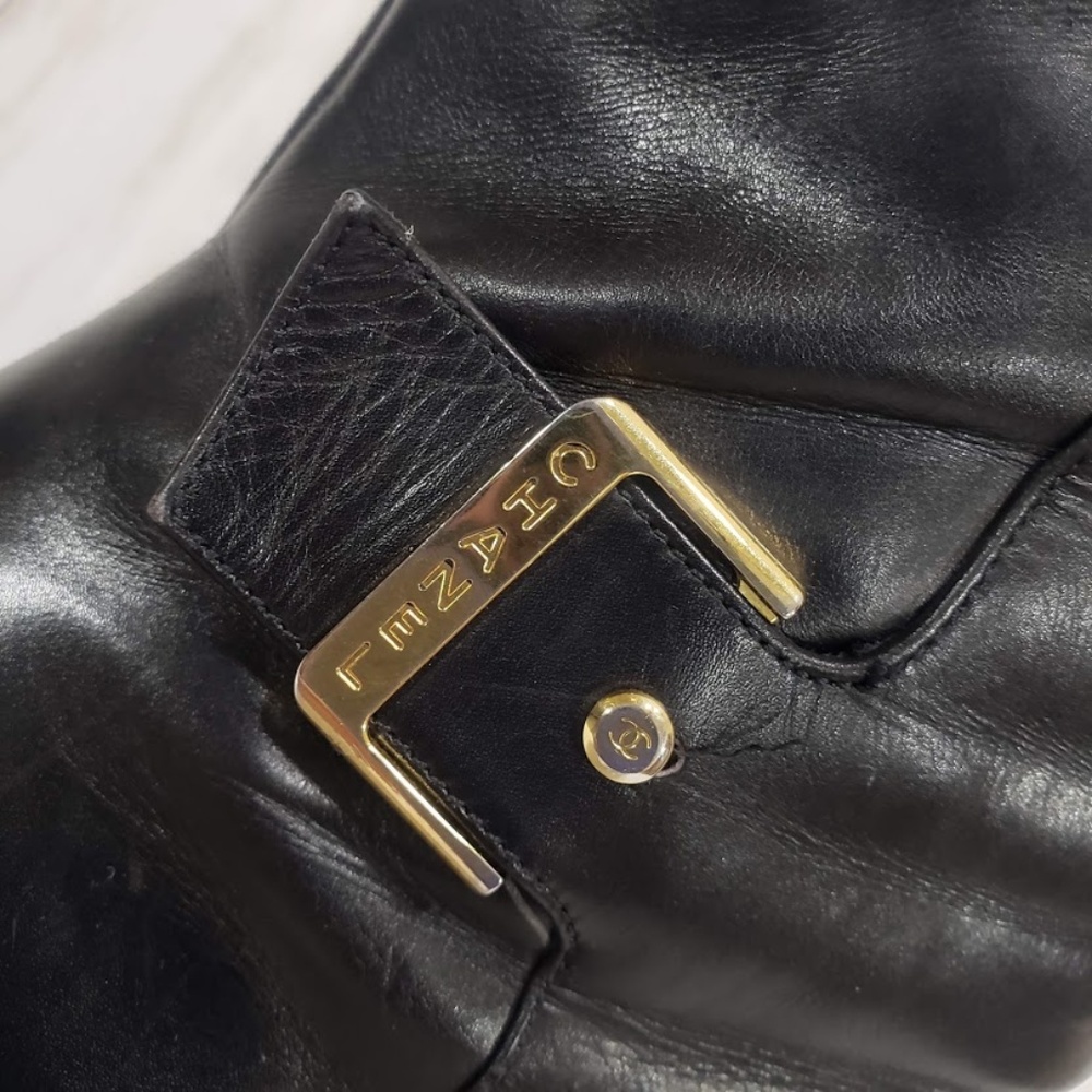Chanel Black Leather Ankle Boots - Picture 4 of 8